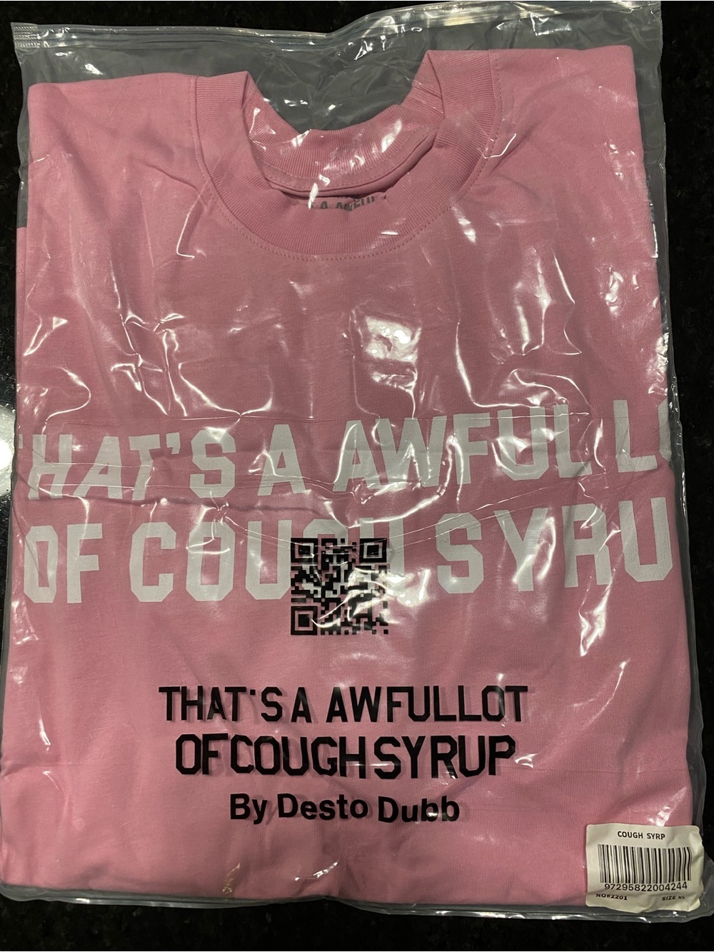 Pink 'That's A Awful lot Of Cough Syrup' Graphic Tee